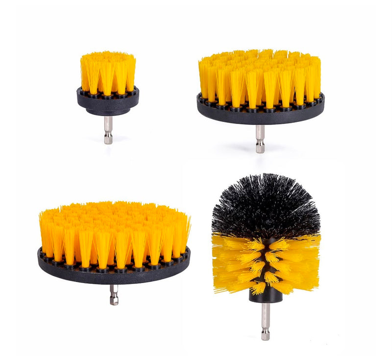 Car Interior Cleaning Brush Black and Yellow 4 Pack